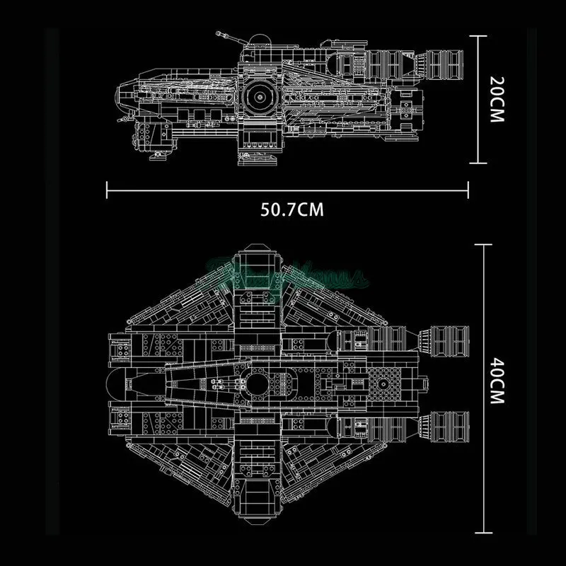 Star Spacecraft K110 MOC Model Building Blocks Ghost VCX-100 Armed Freighter Movie Series Brick Set Toy Christmas Gift For Kids images - 6