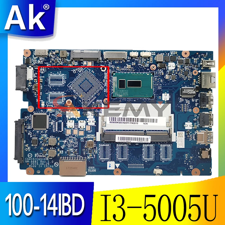 

Материнская плата для ноутбука LENOVO Ideapad 100-14IBD I3-5005U 14 'Inch, материнская плата CQ410 CQ510 NM-A681 5B20K50557 SR27G