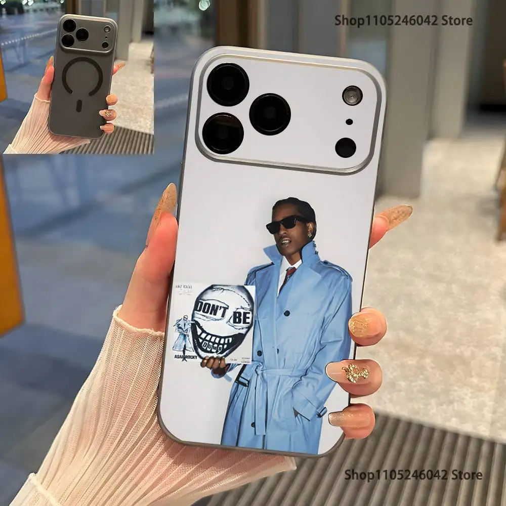 Фото Рэпер A-Asap R-Rocky Don't Be Dumb iPhone 17,16,15,14,13,12,Pro,Max,Plus Магнитный чехол для беспроводной зарядки, прозрачный серый. №3