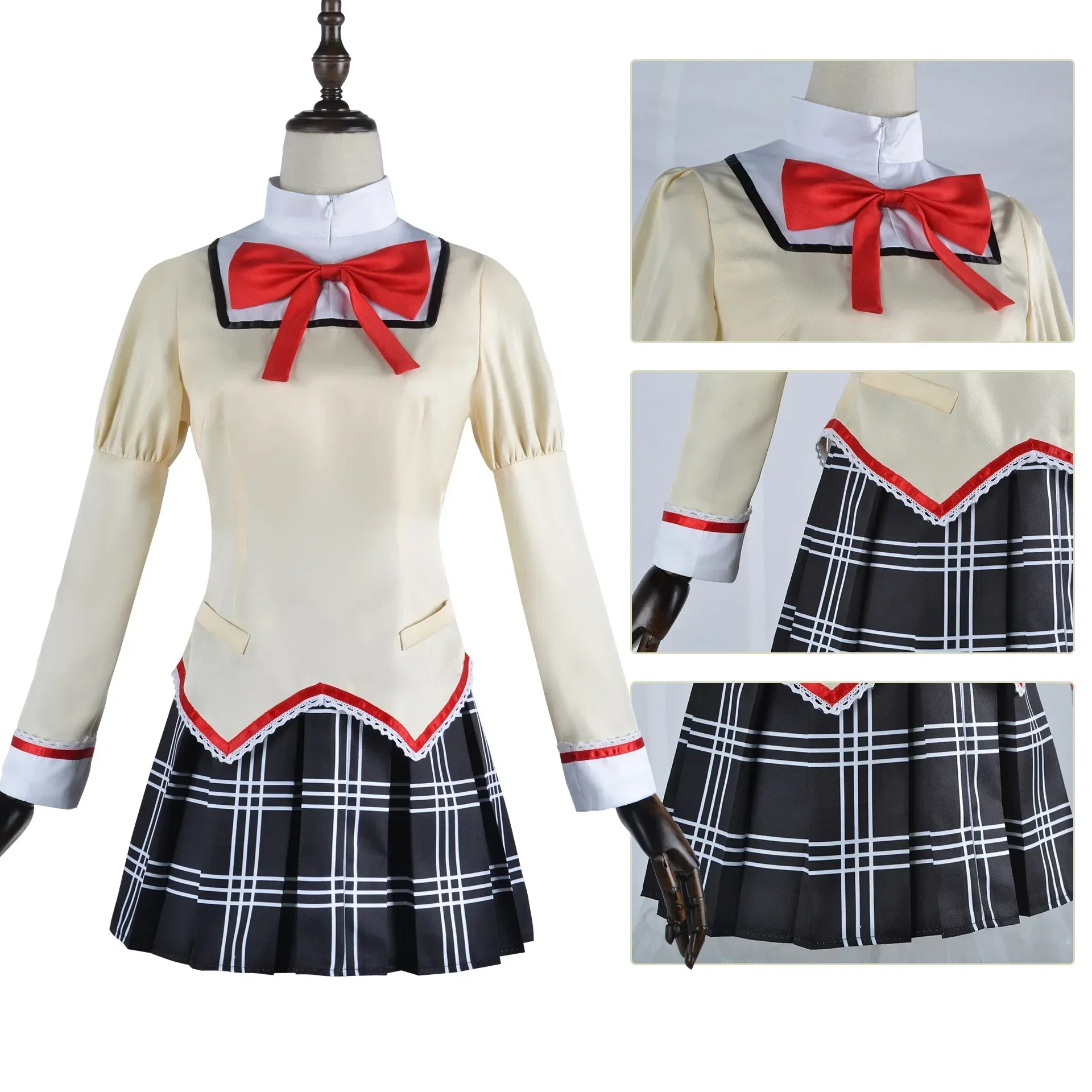 Аниме Puella Magi Madoka Magica Kaname Akemi Homura Miki Sayaka Sakura Kyouko Tomoe Mami Kospay Kossume Women Uniform