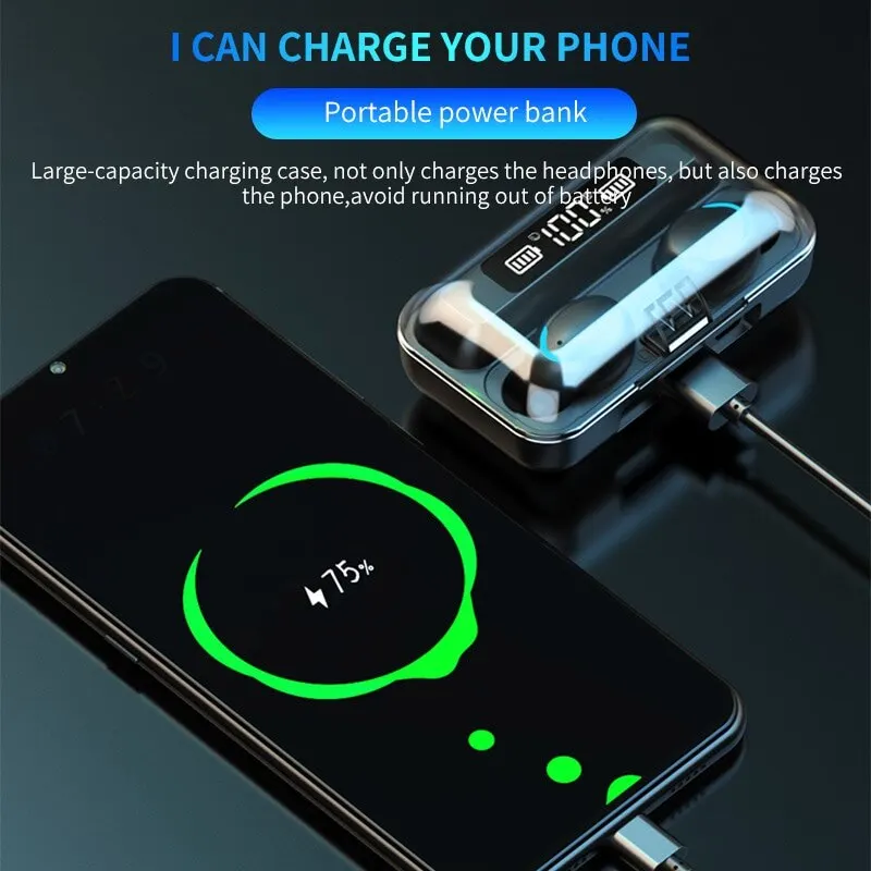 TWS-наушники F9 с поддержкой Bluetooth и сенсорным управлением