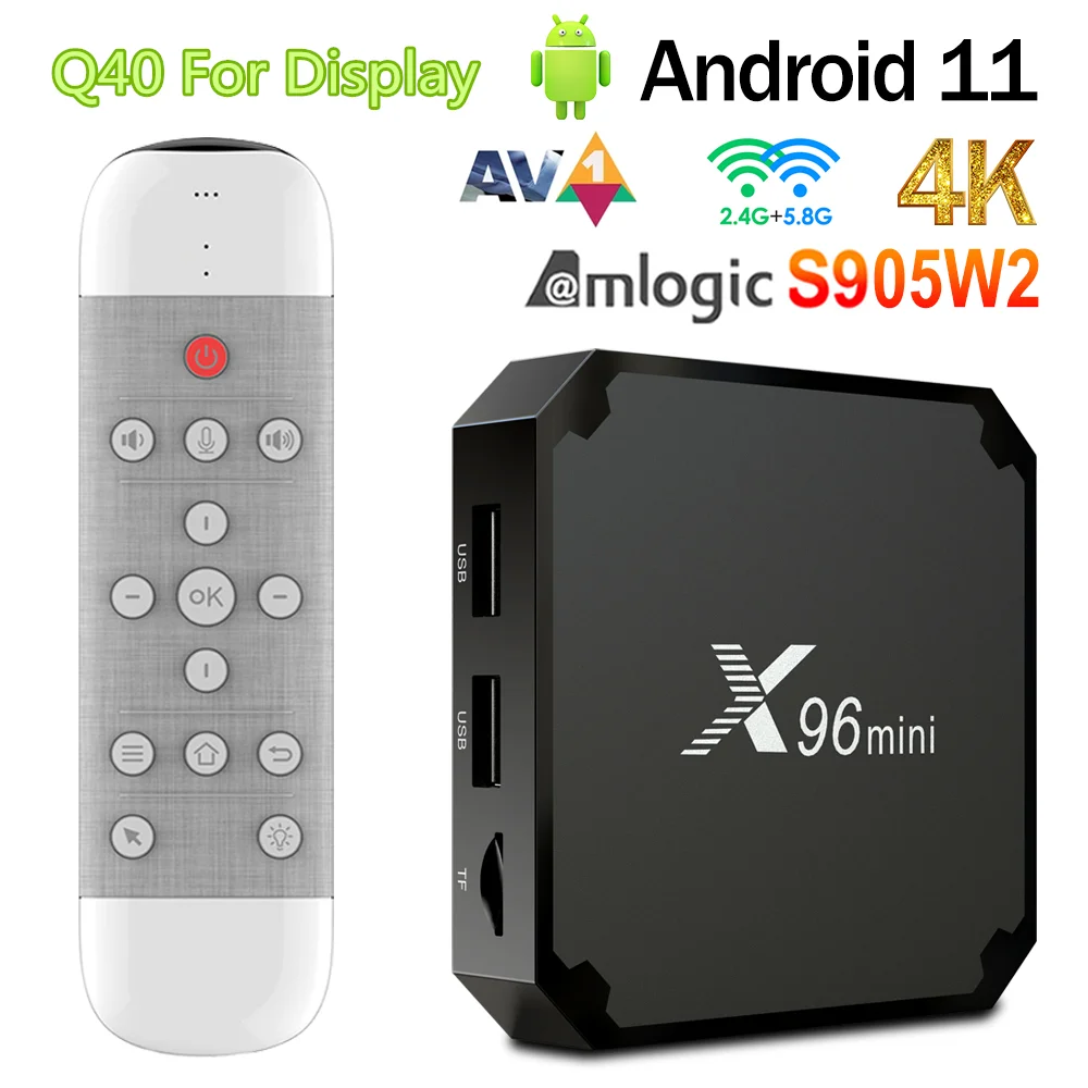 

ТВ-приставка X96 Mini Android 11,0 Amlogic S905W2 2 Гб 16 Гб ТВ-приставка 1 ГБ 8 ГБ AV1 BT 2,4G 5G Wifi 4K HDR медиаплеер ТВ-приставка PK Tanix W2