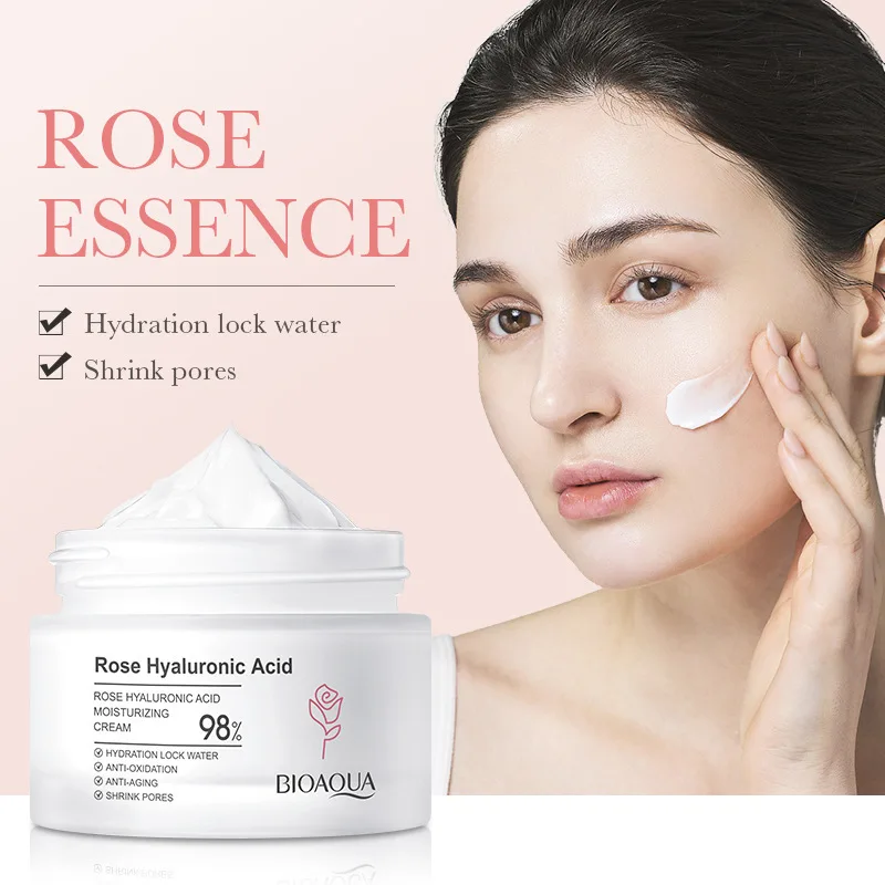 

Rose Hyaluronic Acid Moisturizin Essence Cream Anti-Oxidation Hydration Lock Water Shrink Pores Anti Aging Nourishes Face Skin
