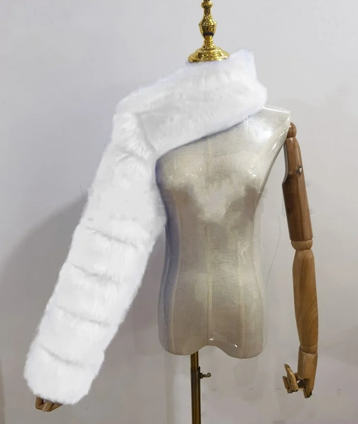 ICCLEK Fur coat fox fur shawl coat women's imitation fur long sleeve coat