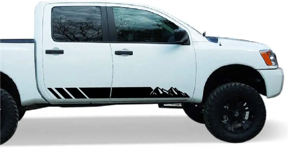 

Bubbles Designs Decal Sticker Graphic Left and Right Side Stripe Kit Compatible with Nissan Titan 20032017