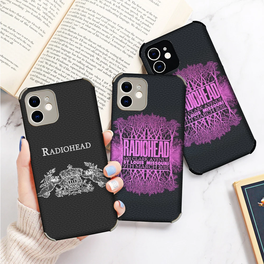 

Radiohead Fitter Happier Lambskin case for iphone 13 12 11 Pro MAX MiNi 7 8 plus SE2020 X XS XR Cute Soft back Cover