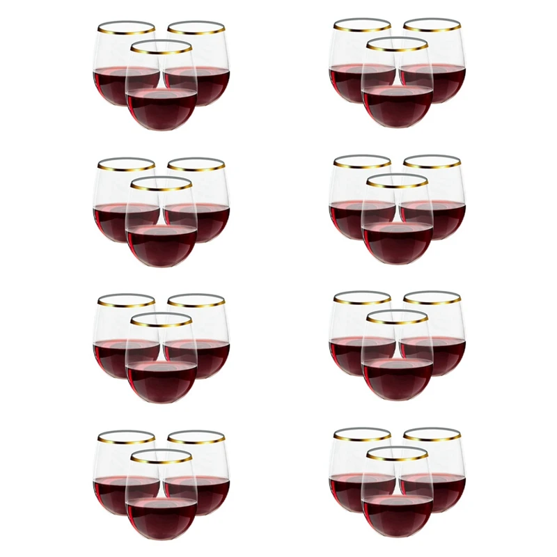 

Пластиковый бокал, бокал для сока с золотым ободом, одноразовые прозрачные бокалы для вина 12 унций, пластиковые бокалы для мартини, красивые бокалы для вечеринок