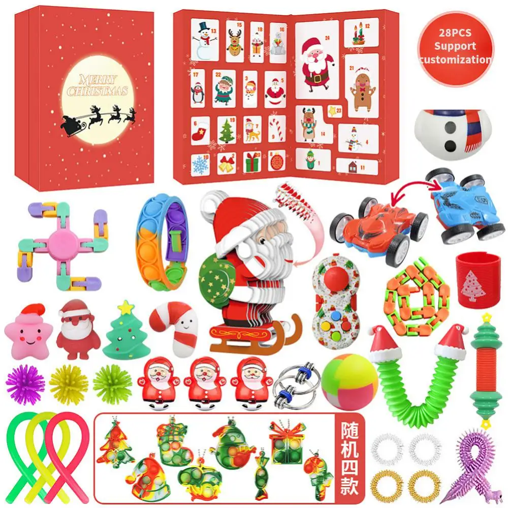 

2022, Рождественская игрушка, календарь с обратным отсчетом, фиджет, календарь, Рождественский календарь, игрушки-фиджеты, декомпрессионный п...