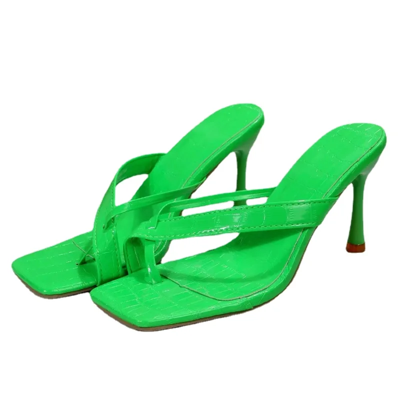 

Сандалии женские на высоком каблуке, босоножки с откидной крышкой, тапочки из резины, шлепанцы, большие размеры, лето 2023