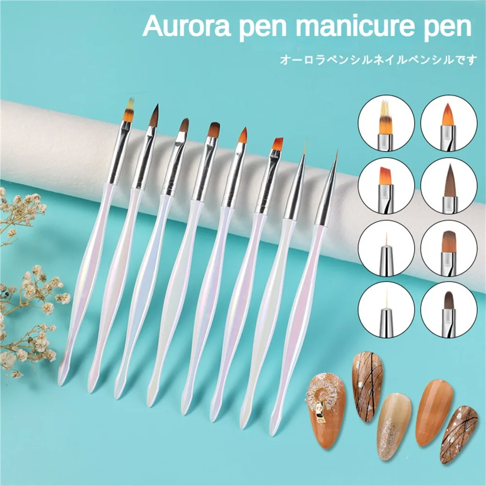 

Pull Line Smudge Pen Draw Flowers Paint Pen Phototherapy Nail Tools Ultra-fine Drawing Pen Nail Brush 8 Sticks Smudge Painted