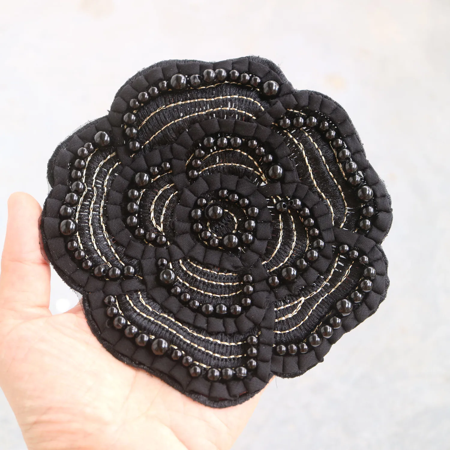 

1pc limited pearl flower patches for clothes DIY sew on flower embroidery rhinestone applique for coat Clothes decoration