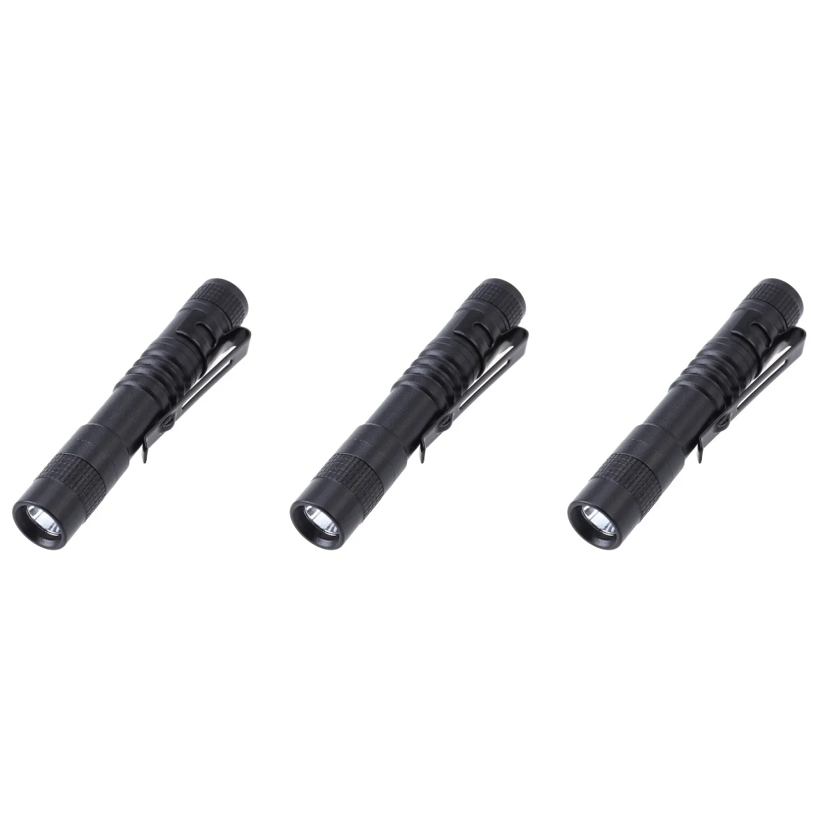 

3pcs Mini Pocket Flashlight Powered Ultra Bright LED Pen Light Clip Torch Lamp 91mm