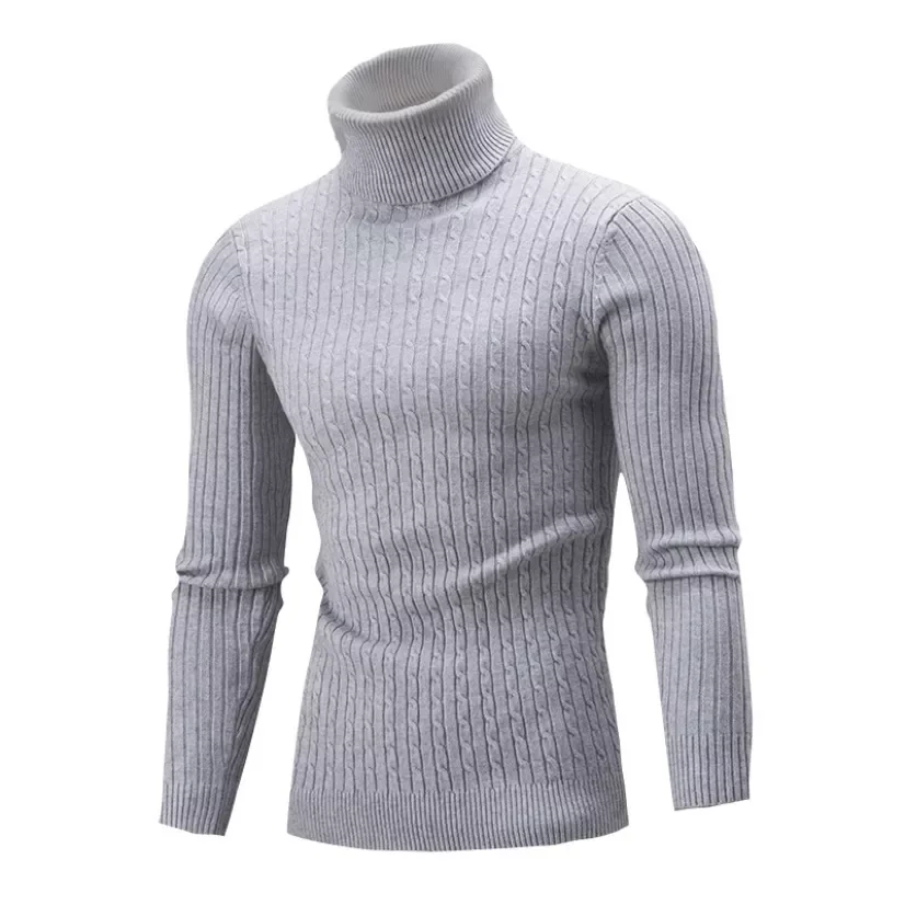 

NEW IN Winter Jacquard Sweaters Men Turtleneck Warm Solid Color Long Sleeve Pullover Sport Male Knitted Slim New Year Clothing