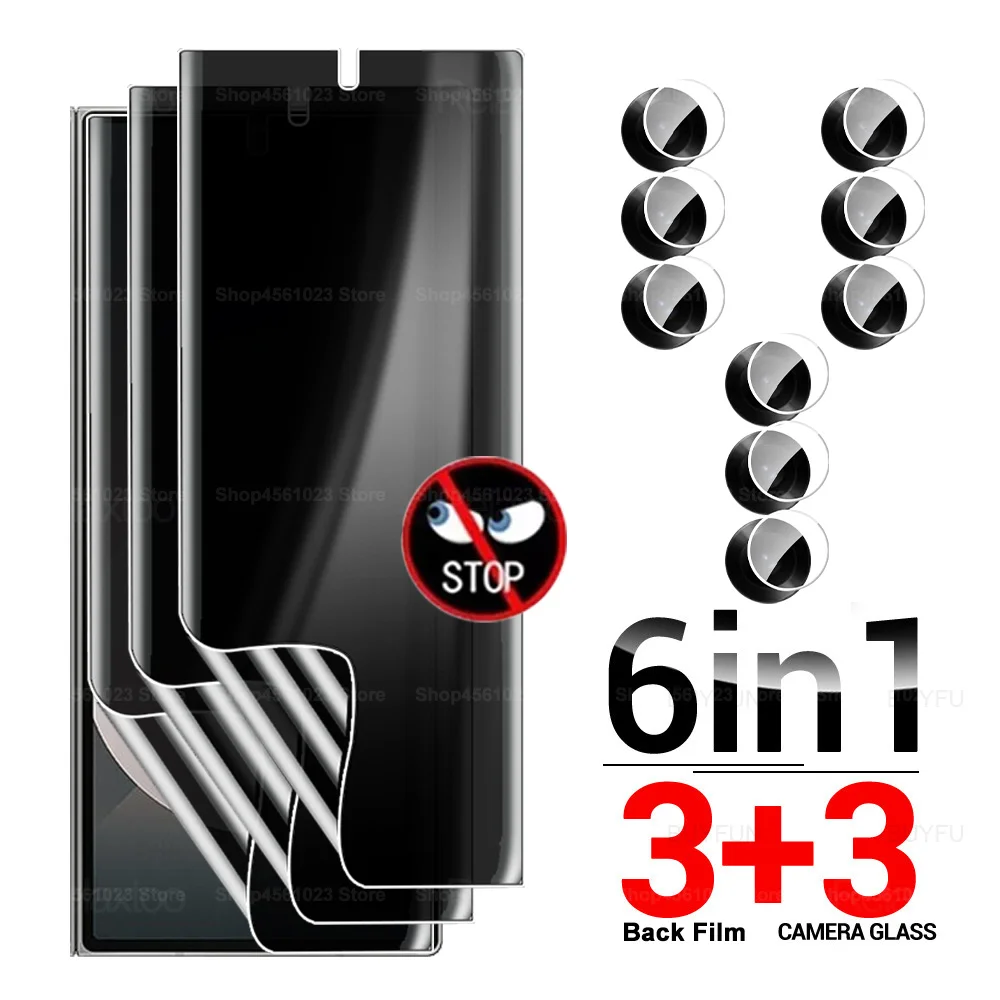 ity 6 w 1 zakrzywiona miękka folia hydrożelowa do Samsung Z Fold6 5G Anti-Spy/Peep Screen Protector Galaxy ZFold6 Fold Camera Glass