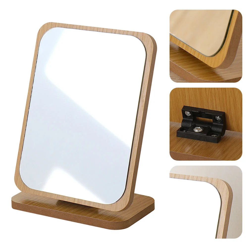 

Wooden Table Desktop Vanity Mirror Makeup Supply Dresser Dressing Stylish Movable Student Folding Patio