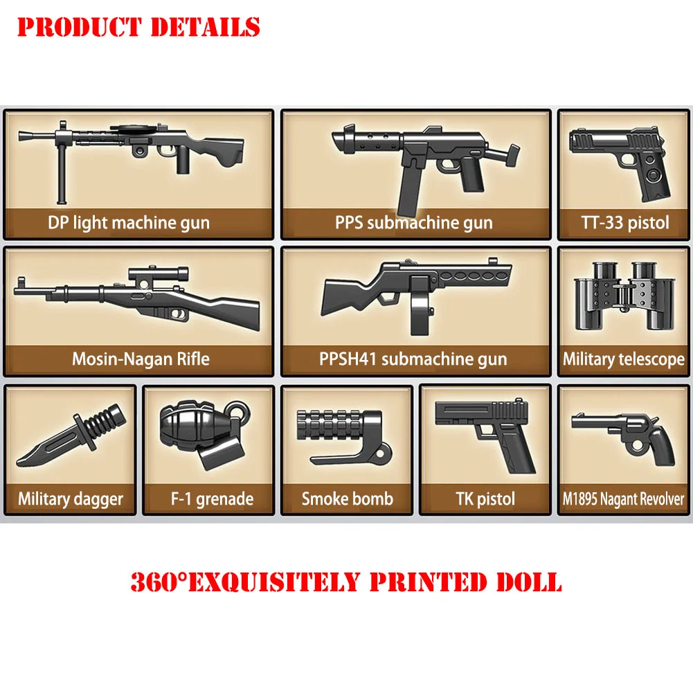 3 + куклы военная сцена строительные блоки битва за Сталинграда бойные герои и