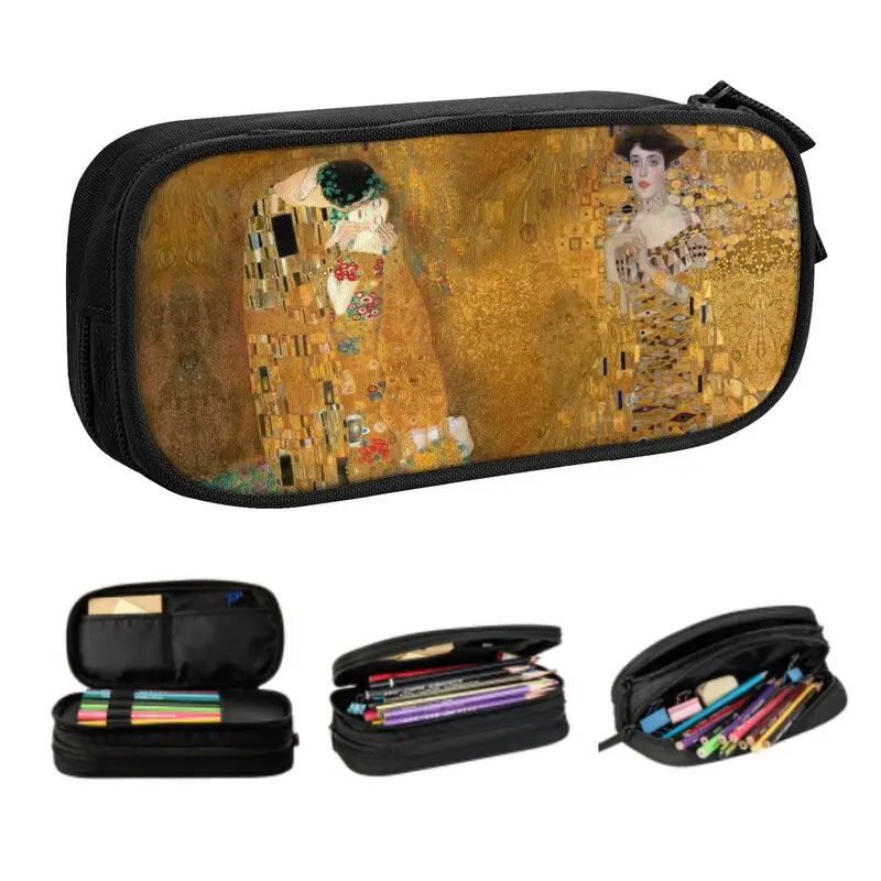 Cases For Girls Boys Big Capacity The Kiss By Gustav Klimt Pencil Bag Stationery