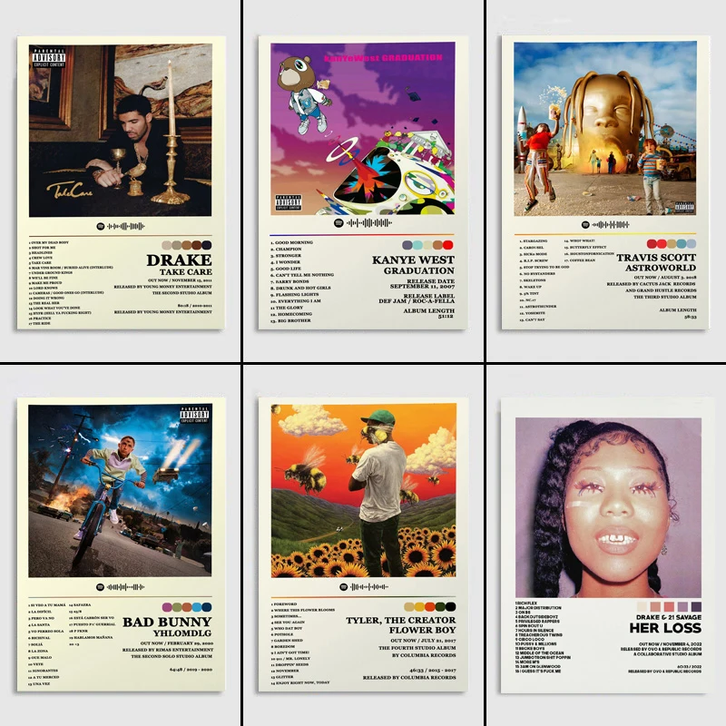 C339 Картина на холсте с изображением дракона Тревиса Скотта Канье Уэста