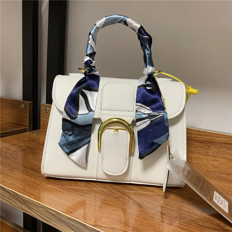 

New Trend 2022 Spring and Summer New Fashion Shoulder Bag Contrast Color Silk Scarf Messenger Bag Boutique Evening Bags Metis