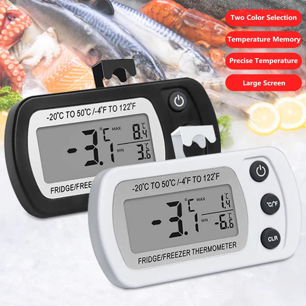 

For Aquarium Refrigerator Kitchen Tools -20℃-50℃ Home Digital LCD Wireless Fridge Thermometer Sensor Freezer Temperature Meter