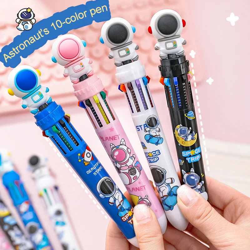 

10 Colors Cartoon Astronaut Ballpoint Pen School Office Supply Stationery Papelaria Escolar Multicolored Pens Colorful Refill