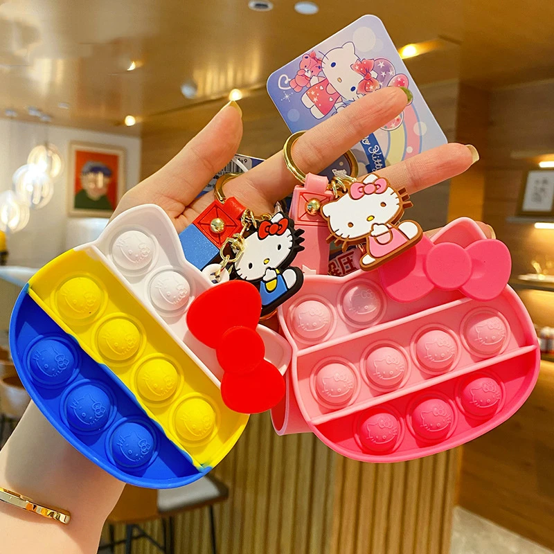 Hello Kitty Strap Keychain Cartoon Puzzle Decompression Pop 