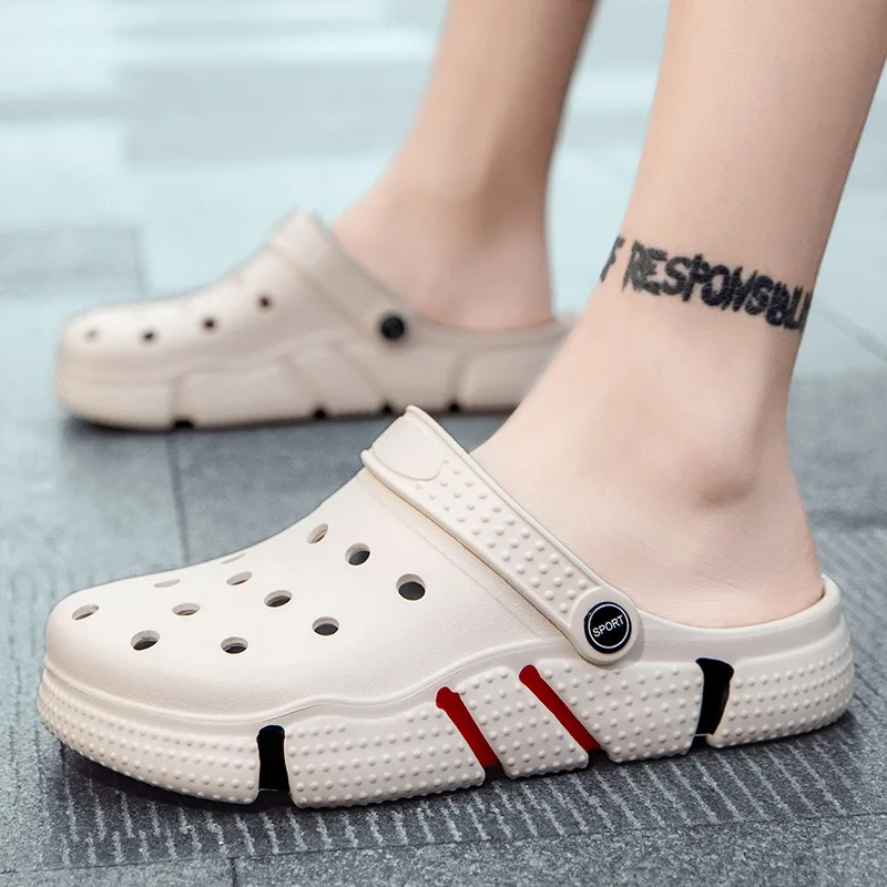 

Summer Men's Slippers Summer Anti-Slip Clogs Garden Shoes Hole Shoes For Women Outdoor Couple Beach Sandals Home Slides