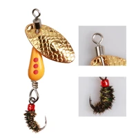 rotating spinner spoon fishing lure artificial metal sequins bait 5 5cm2 7g single hook wobblers bass trout perch pesca
