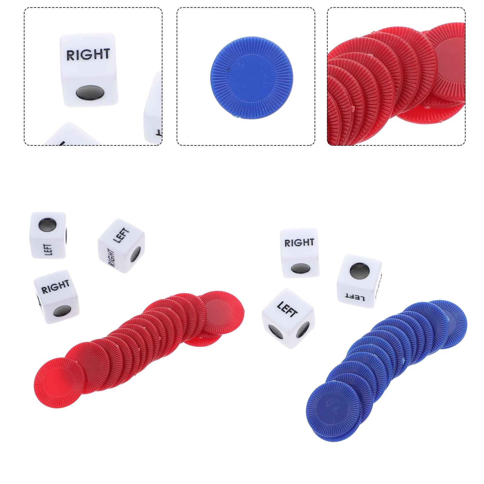 

2 набора левый правый чип кости и игральные кости для вечеривечерние