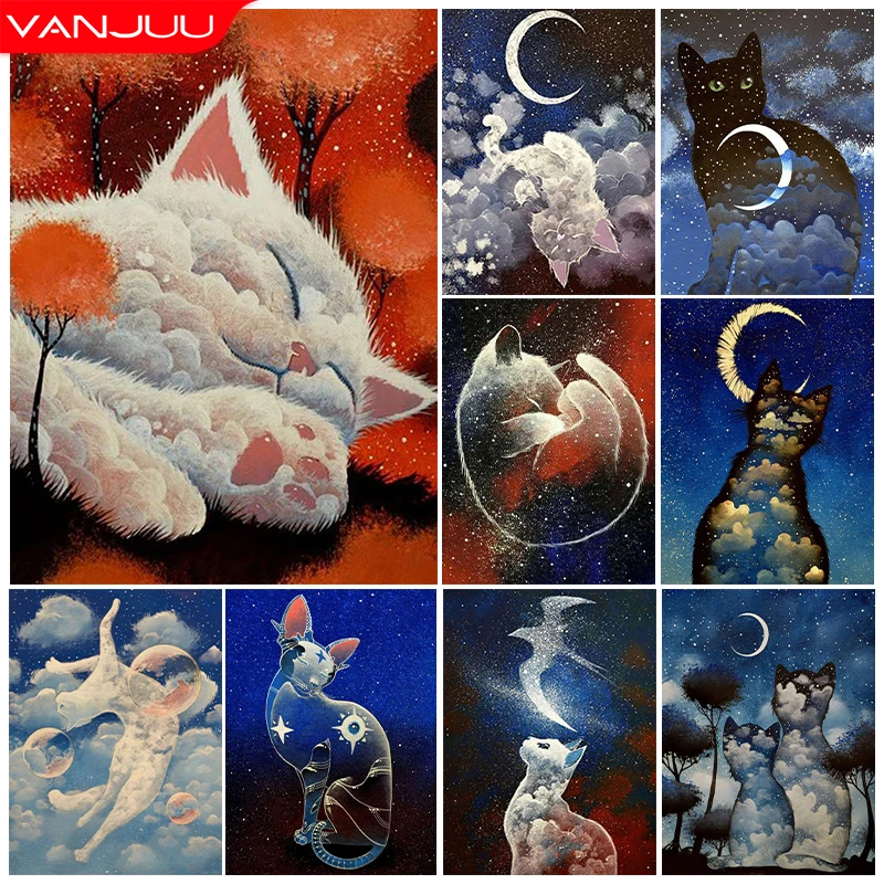 

Cartoon 5D DIY Diamond Painting Animal Cat Kit Diamond Cross Diamond Embroidery Painting Full Diamond Mosaic Home Decor Gift