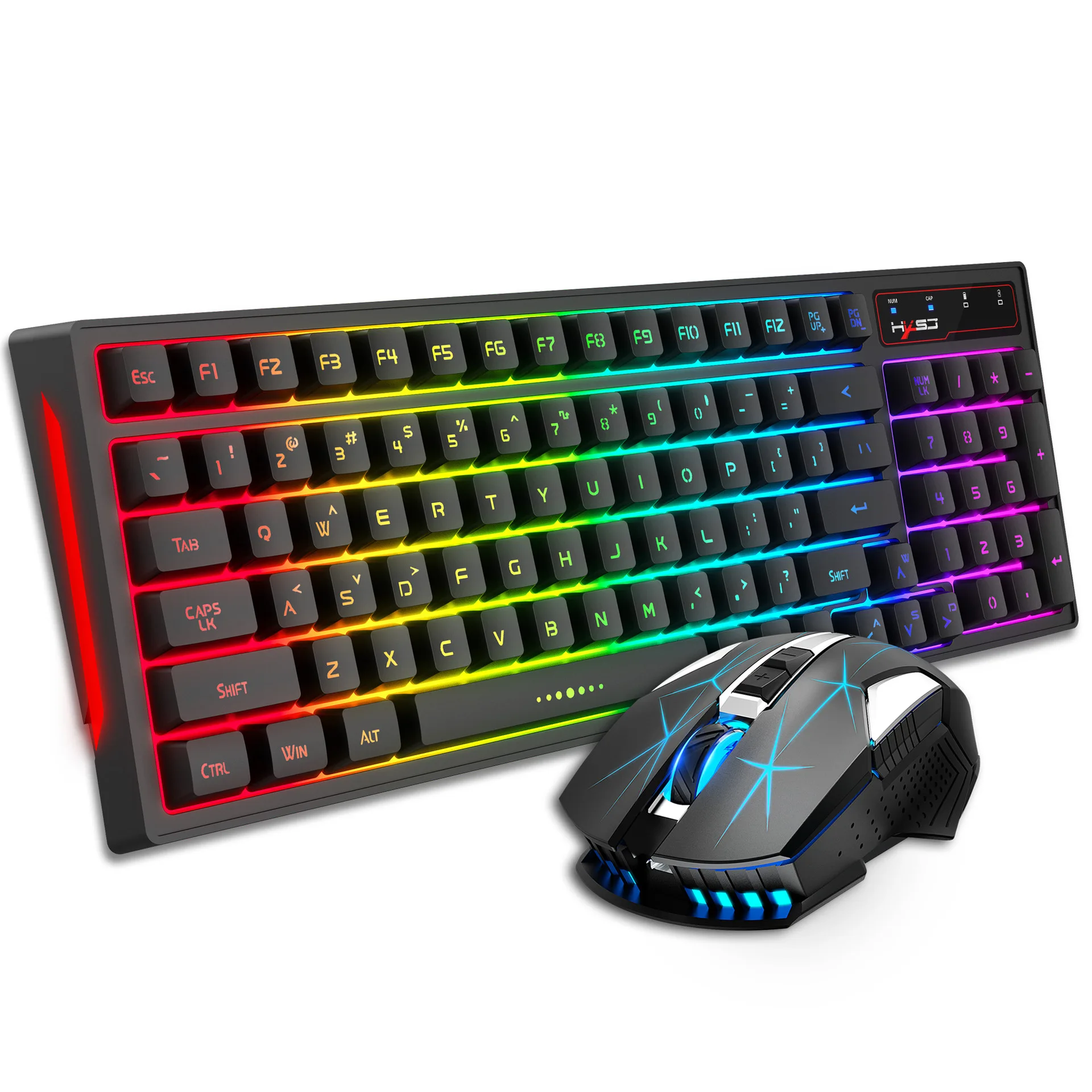L99 Wireless 2.4G Rechargeable Key and Mouse Set Colorful Backlit Gaming RGB Keyboard