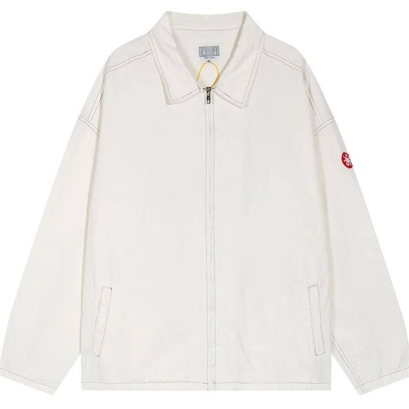 

CAVEMPT C.E Casual Jacket 2023 Autumn Japanese Street Retro Decal Denim Thin White Coat Loose Zipper Tops For Men and Women