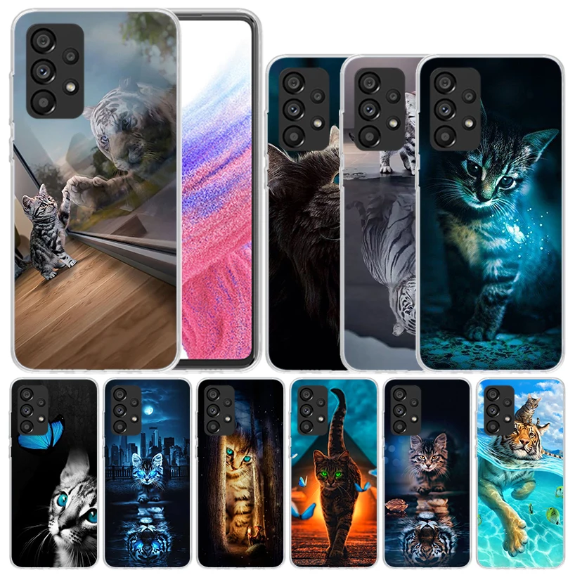 

Крутой мягкий чехол с животным большим котом тигром для Samsung Galaxy A52 A53 A54 A12 A13 A14 чехол для телефона A32 A33 A34 A22 A23 A24 A04S A03S A02