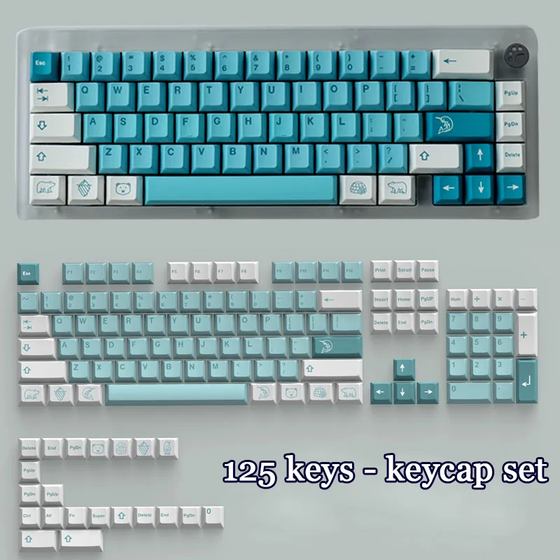 

125 клавиши PBT сублимационные колпачки для MX Переключатель механическая клавиатура Cherry Profile 60 68 87 104 108 980 Iceberg колпачок для клавиш