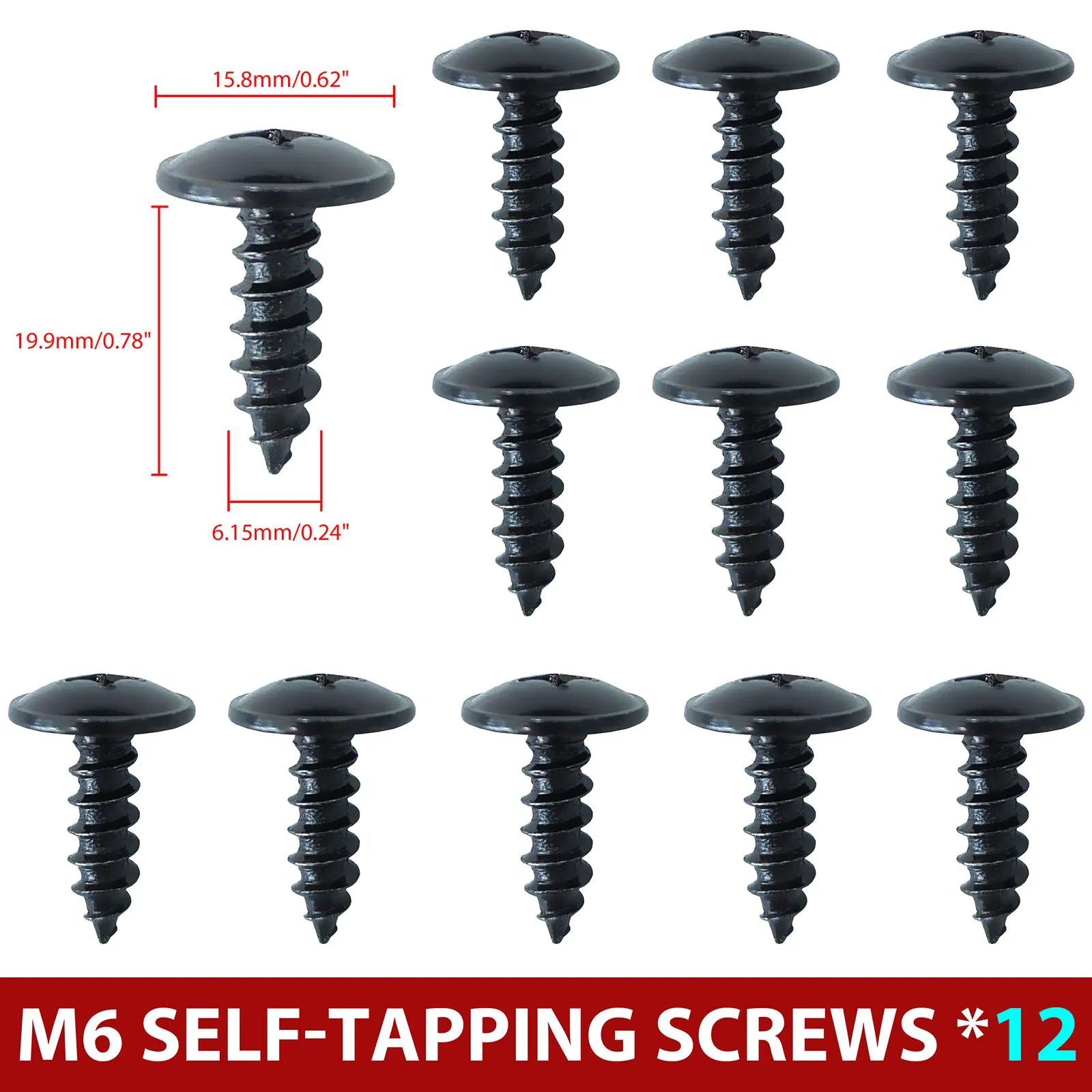 

12 шт. саморезы, винтовые крепежные болты, автомобильный внедорожник, пикап, брызговики, подкладка на крыло, брызговики, зажимы для крышки бампера