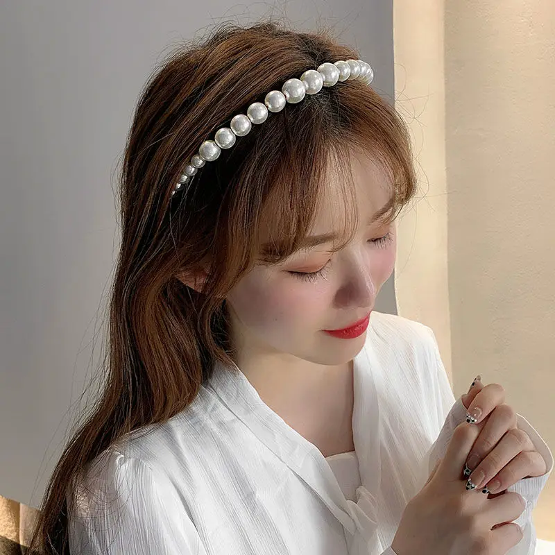 

Hair Bands Simulated Full Pearl Women's Headband Fashionable and Sweet Ties Accessary Woman Accessories Elastic Girls Girl Clips
