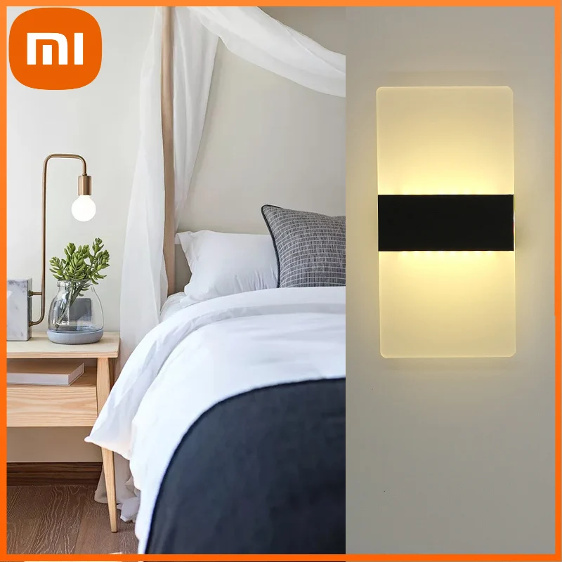 

Светодиодный прикроватный светильник Xiaomi, простой ночник для гостиной, балкона, коридора, настенное бра