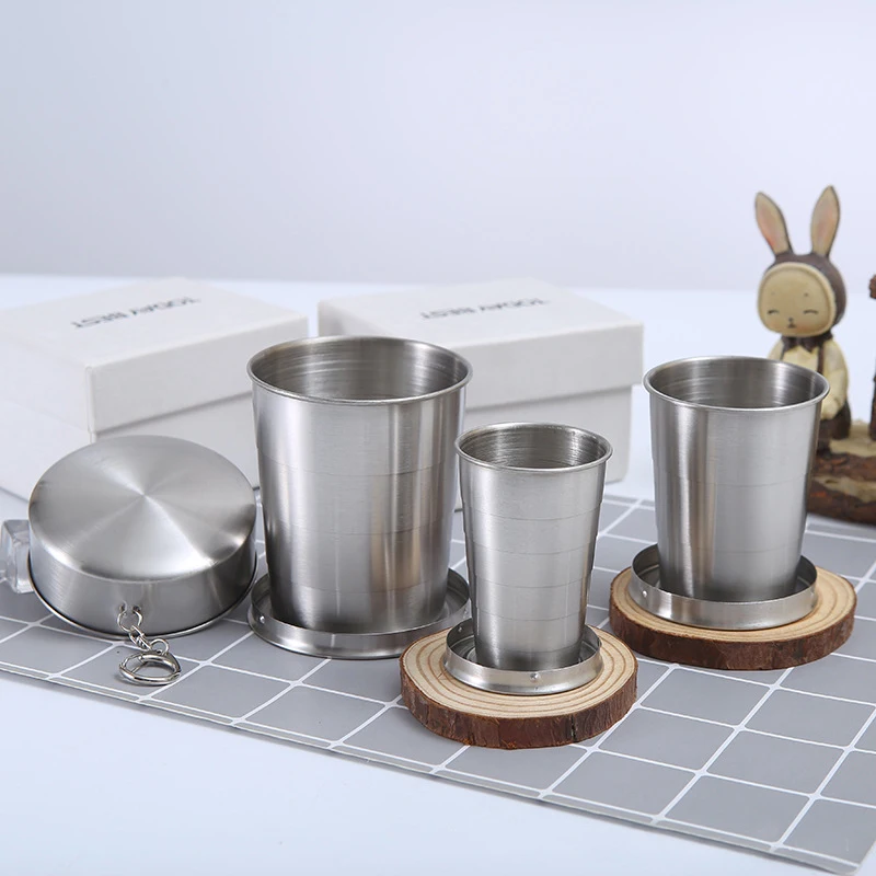 

Mini Outdoor Travel Camping Portable Hand Cup Telescopic Cup Wine Glass Stainless Steel Wine Glass