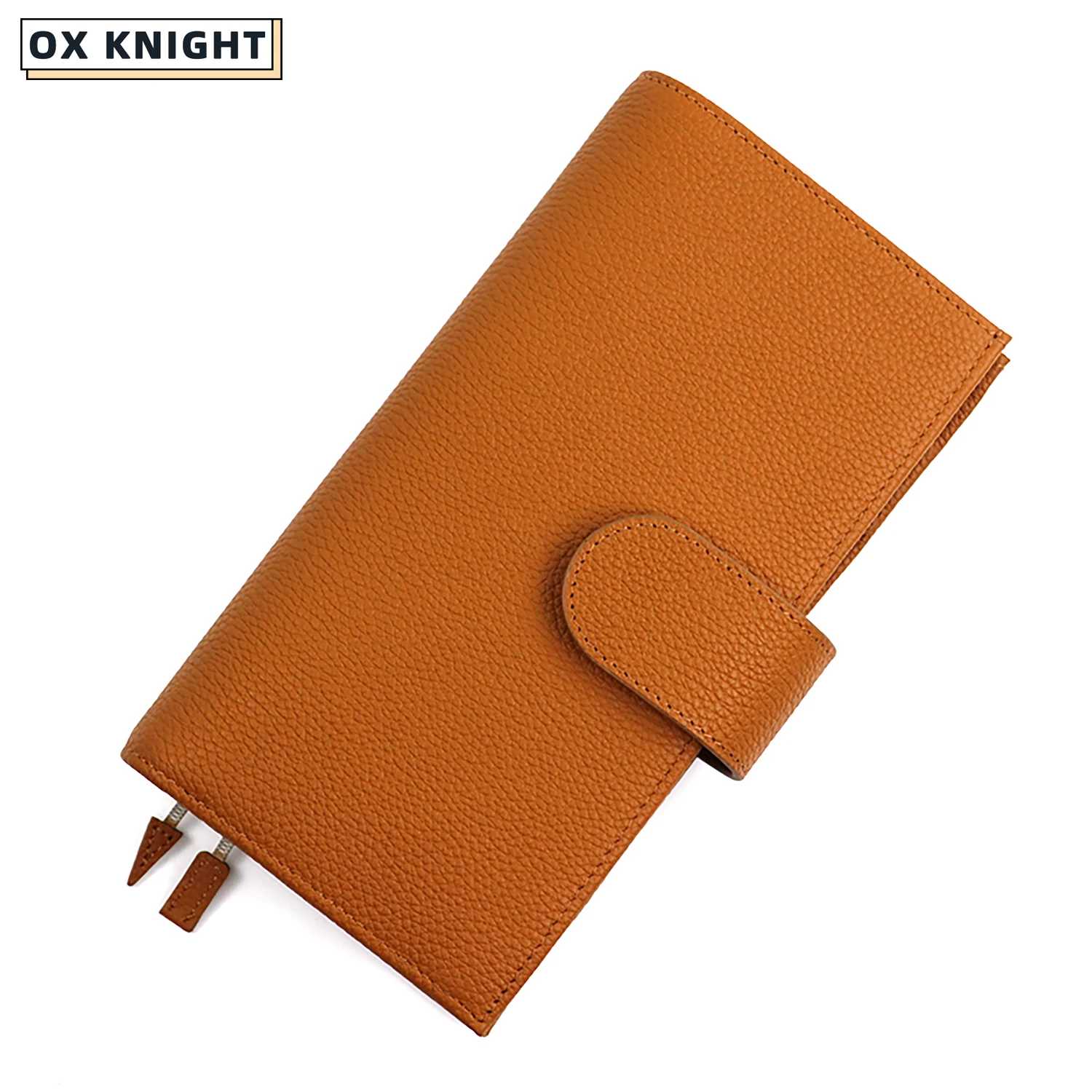 OX KNIGHT[Free Shipping]Travel Journal Standard Size Notebook With Back Pocket and Double Clasps Notebook Diary Planner Oganizer