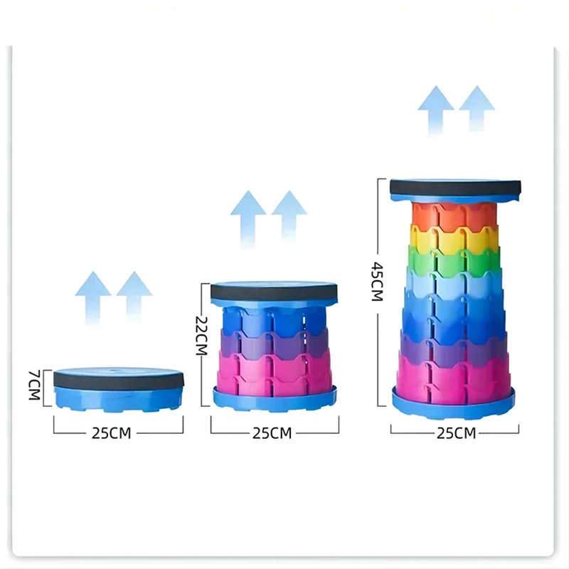 1 шт. портативный Круглый складной стул гармошкой регулировка высоты простой