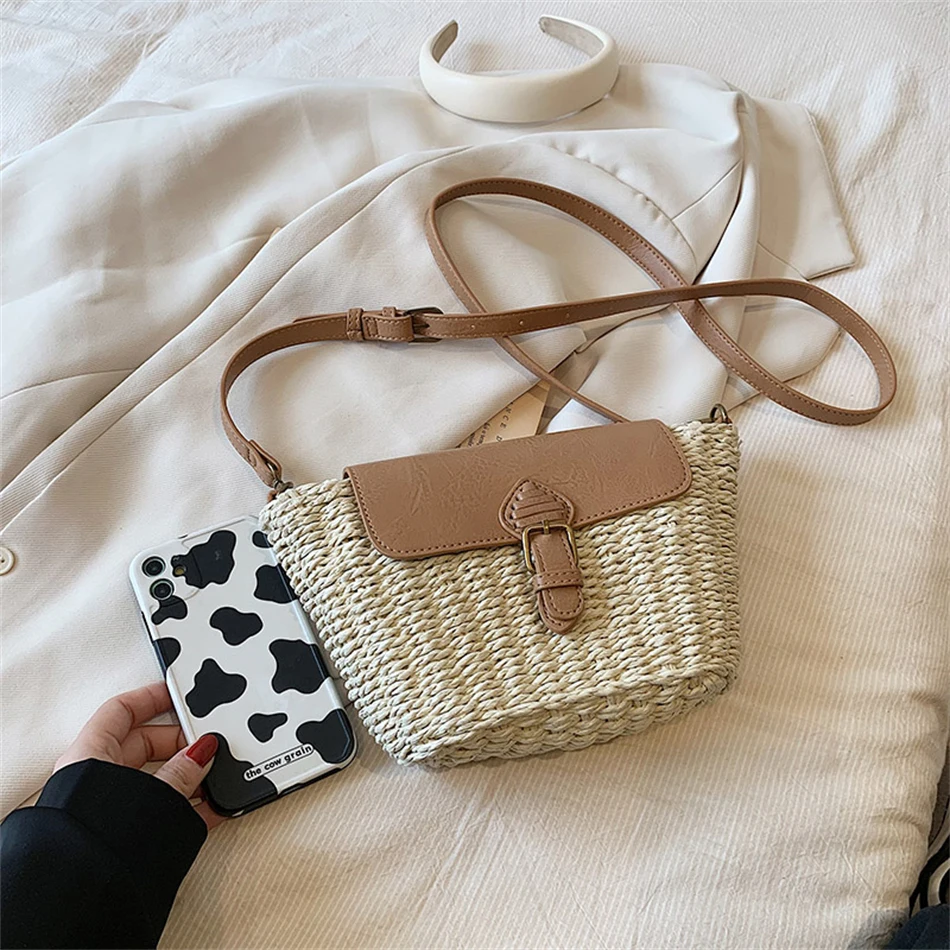 Small Basket Shoulder Bags for Women Designer Brand Summer Crossbody Bag Fashion Straw Female Handbags Trend Travel Beach Bags