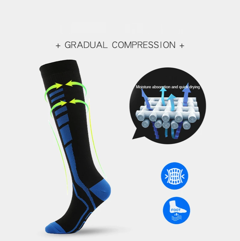 Compression Socks Sports Running Women Men Marathons Circulation Athletic Edema Varicose Veins Travel Over Knee High Stockings