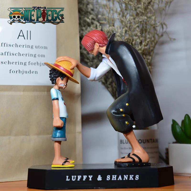 

One Piece Anime Figurine Monkey D Luffy ＆ Red Hair Shanks 18cm Pvc Figure Model Decoration Birthday Gift for children