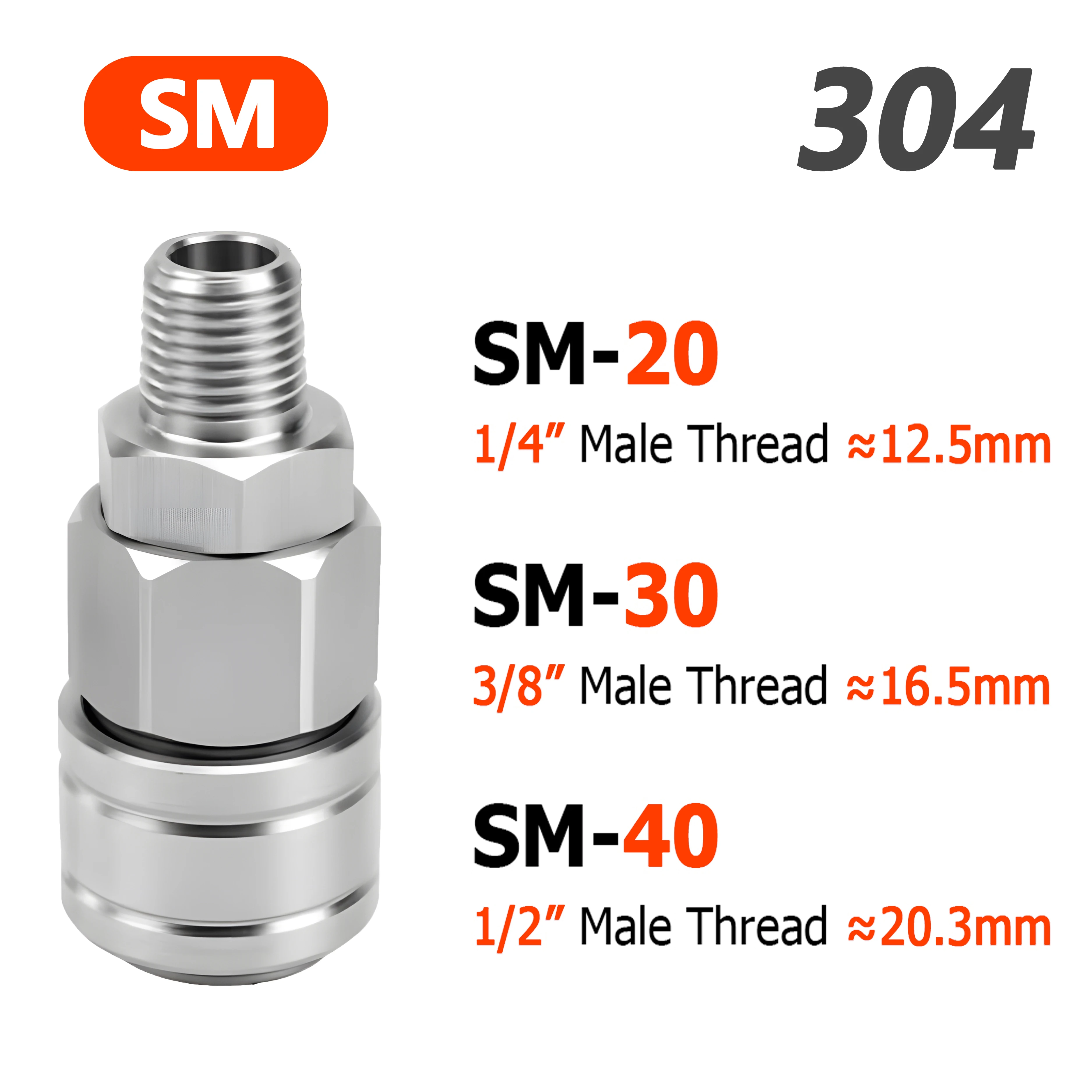 

Самоблокирующиеся пневматические фитинги из нержавеющей стали 304