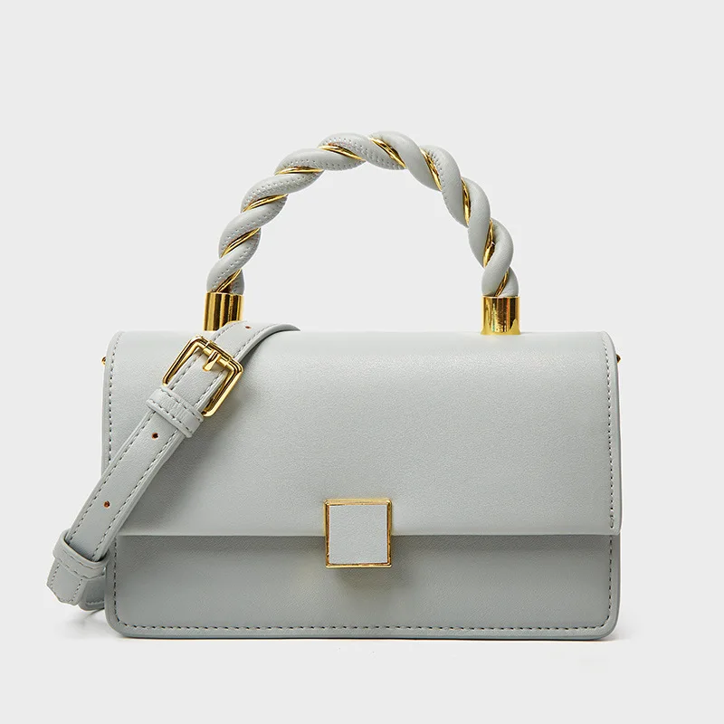 

Free Shiping 2024 New Versatile Fried Dough Twists Small Square Bag Fashion Celebrity Handbag One shoulder messenger bag[C 5159]