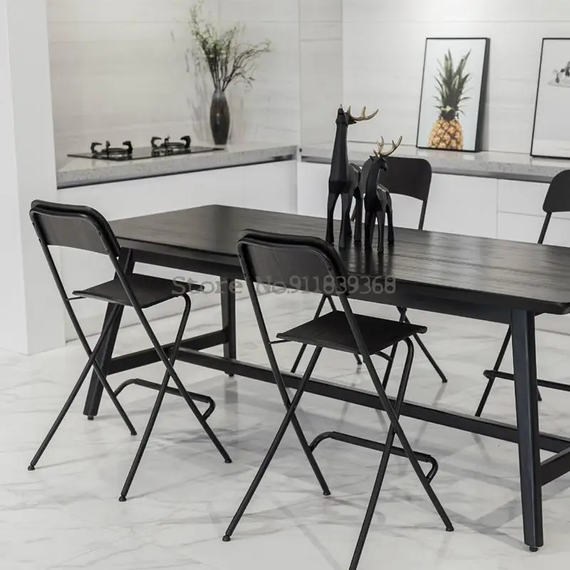 Барный стул барный из массива дерева складной скандинавский минималистичный