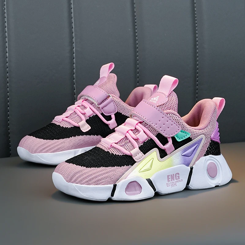 Cute Pink Girls Sneakers 2023 Fashion Kids Running Shoes for Boys Non-slip School Casual Shoes Light Soft Tenis Children Shoes