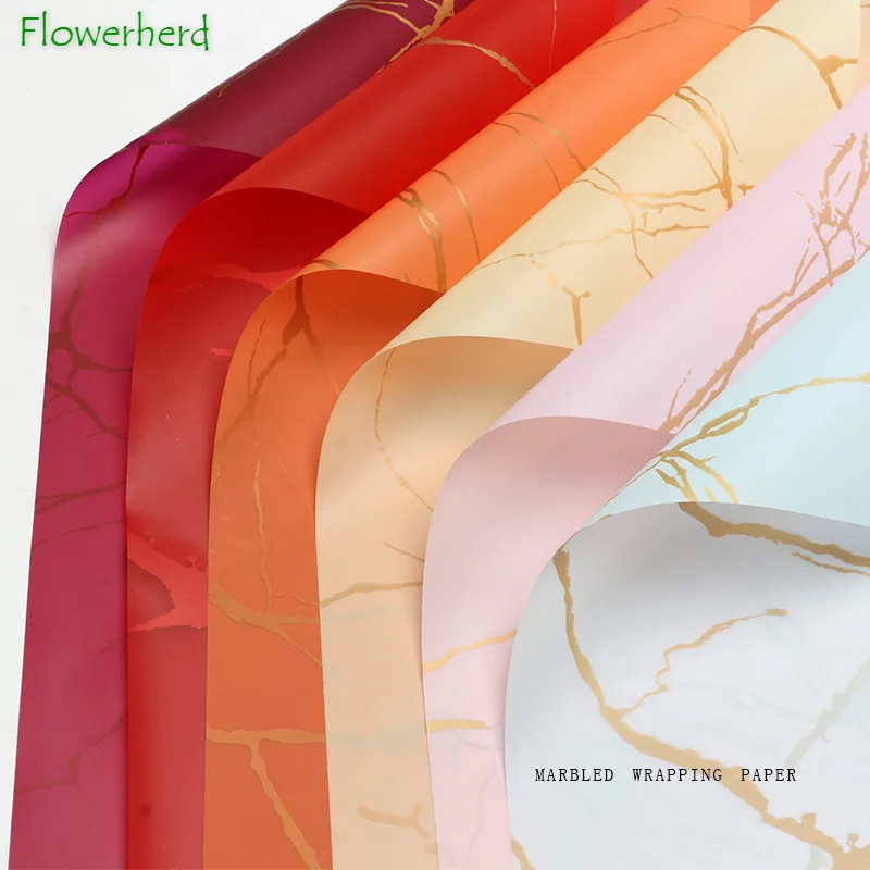 

Marbled Flower Bouquet Wrapping Paper Nosa Craft Paper Waterproof Gift Packaging Paper Flower Arrangement Flower Shop Supplies
