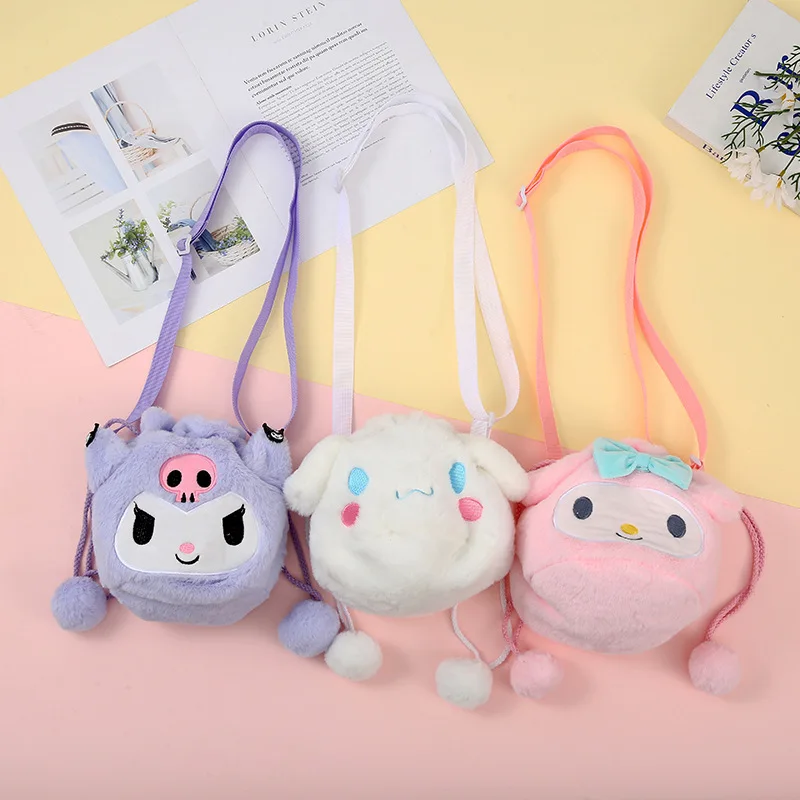 

2022 New Sanrio My Melody Drawstring Seal Kawaii Oblique Cross Bag Cartoon Doll Ladies Storage Bag Fashion Couple Bag Gift