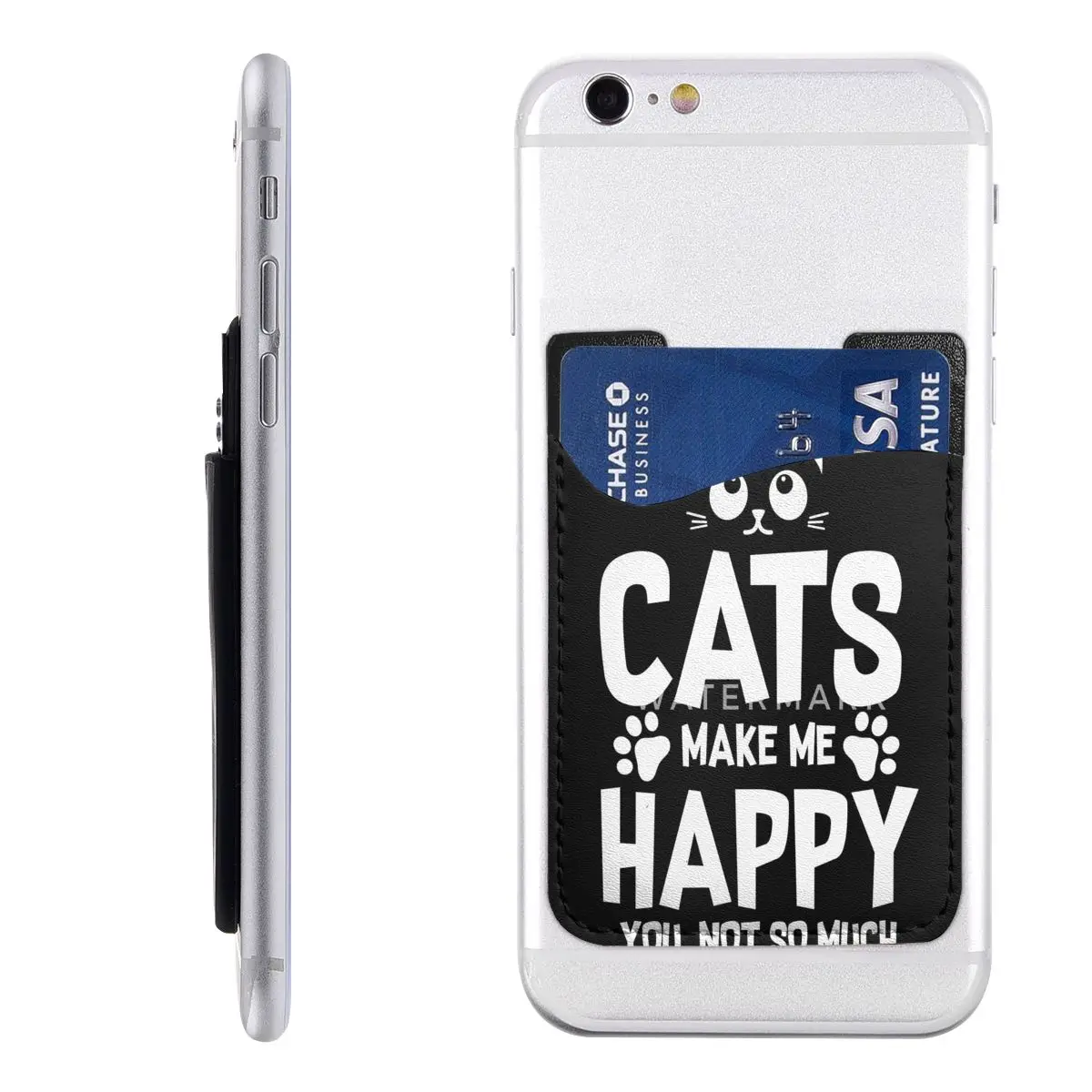 

Кошки сделают меня счастливой-вы, не так много карт, кожа, ткань легко носить, прилипает к телефону, несколько стилей